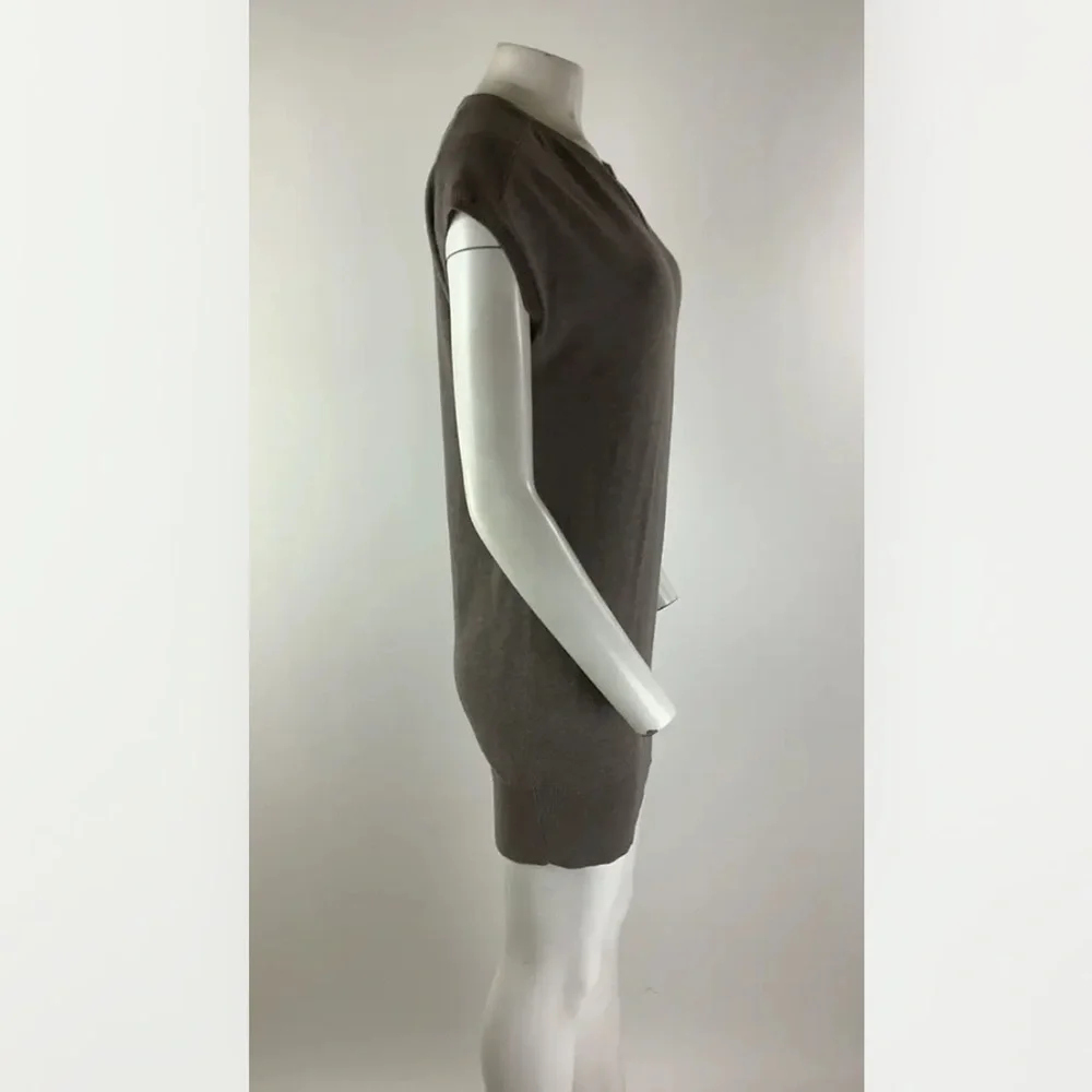 Athleta Sz XXS Intent Mini Sweater Dress Brown Cotton Polyester Short Sleeve - Picture 3 of 6